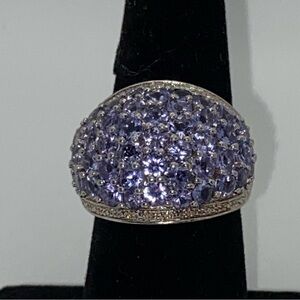 Tanzanite natural gemstones set in sterling silver ring